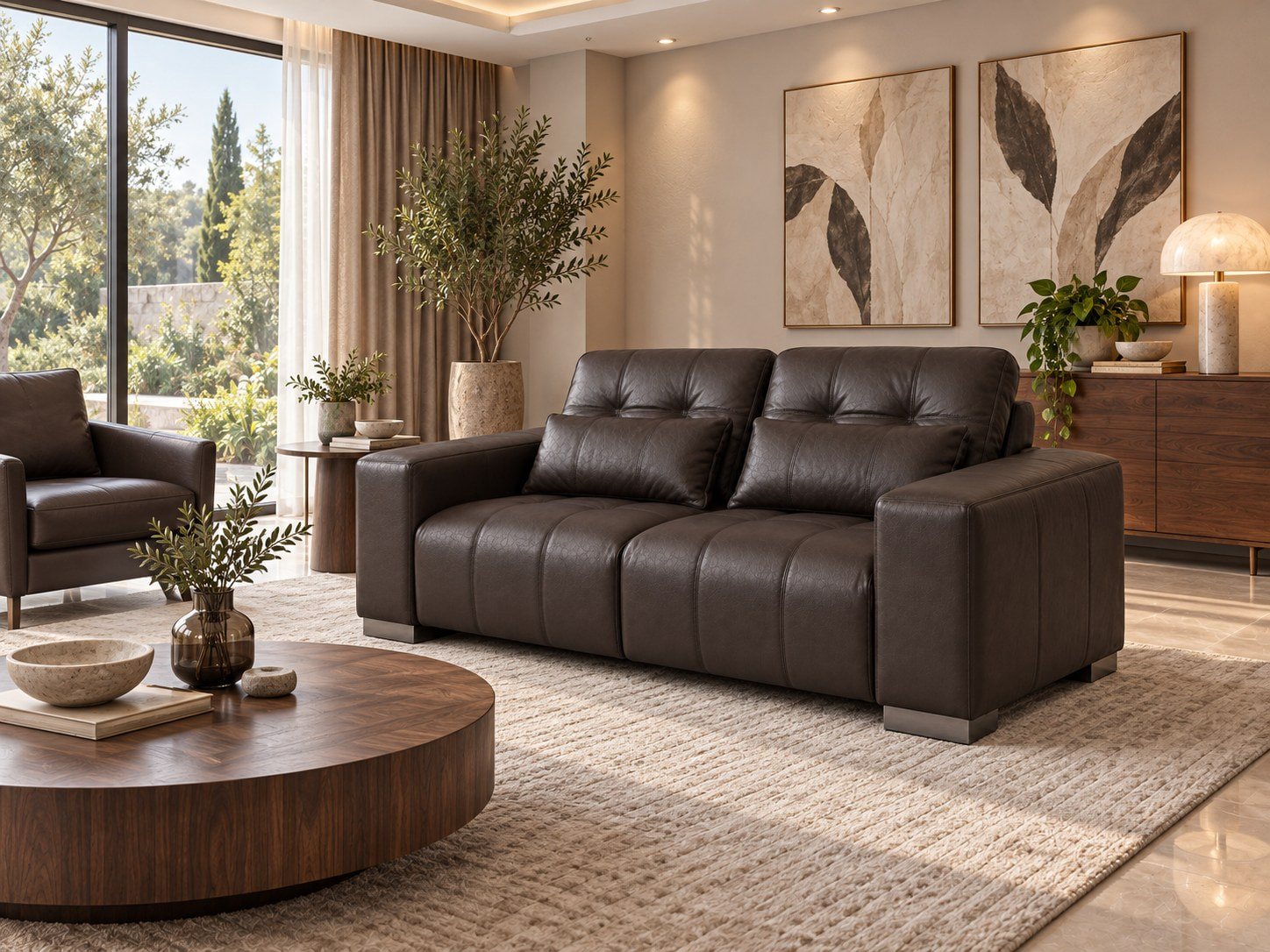 Kích thước sofa đôi Roma trong không gian phòng khách